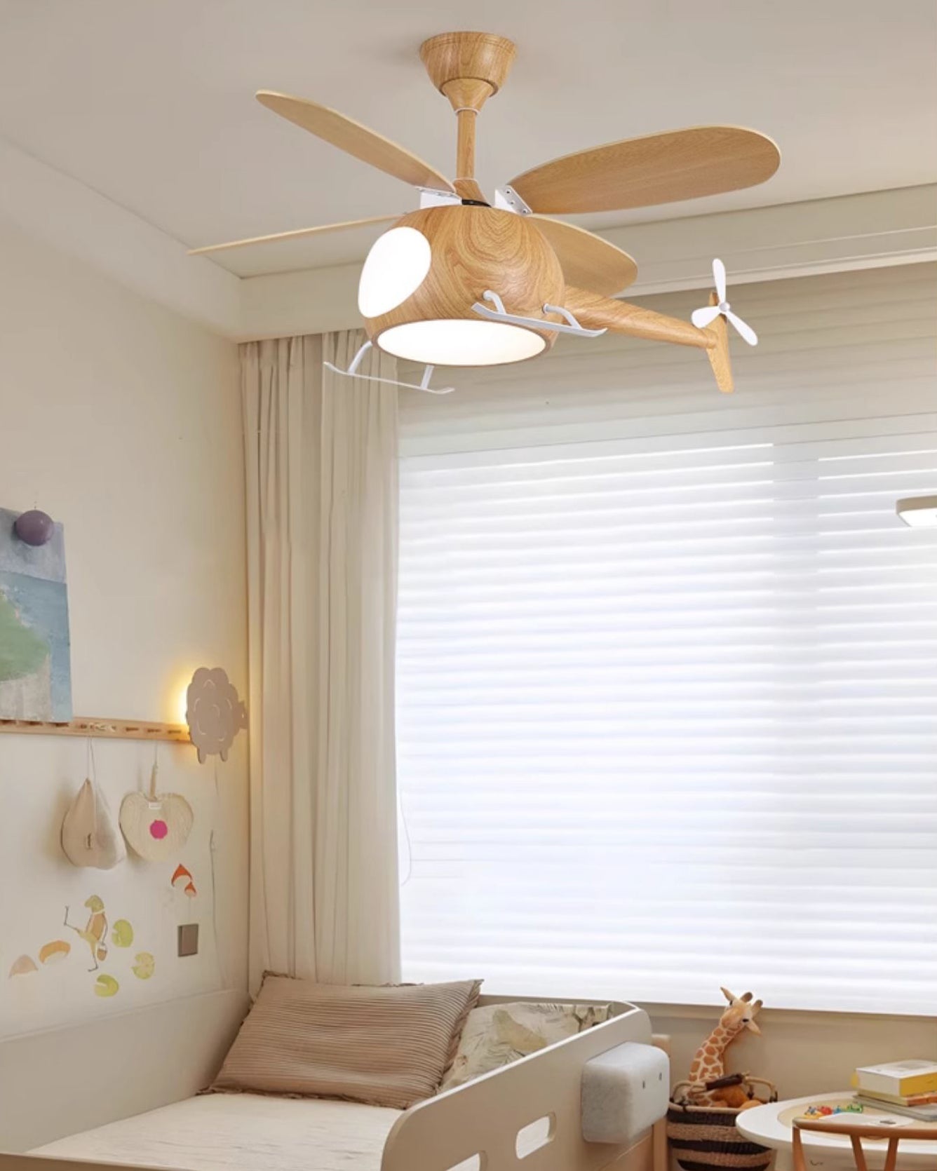 Lampe de ventilateur de plafond pour enfants d'avion WOMO- WM5264