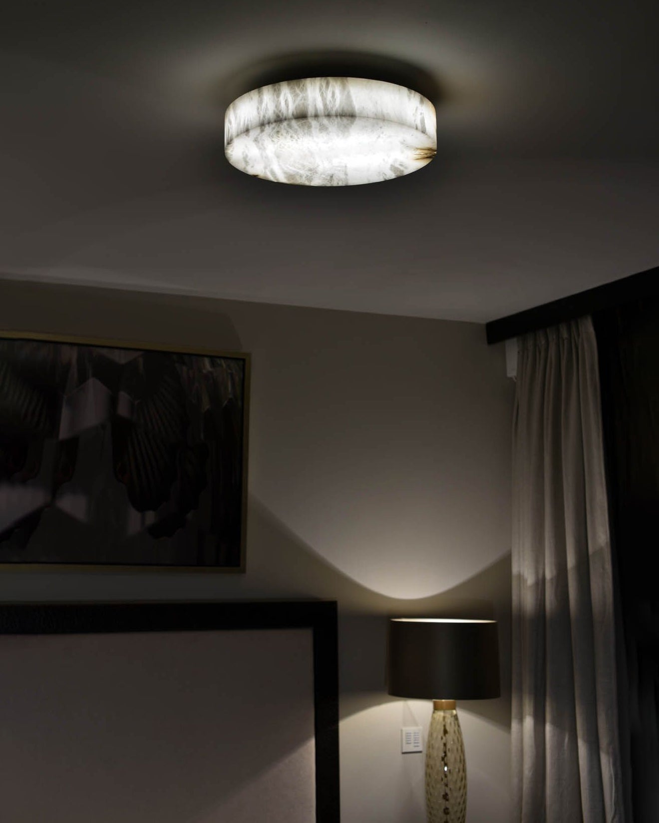 Plafonnier rond moderne en albâtre WOMO-WM1118