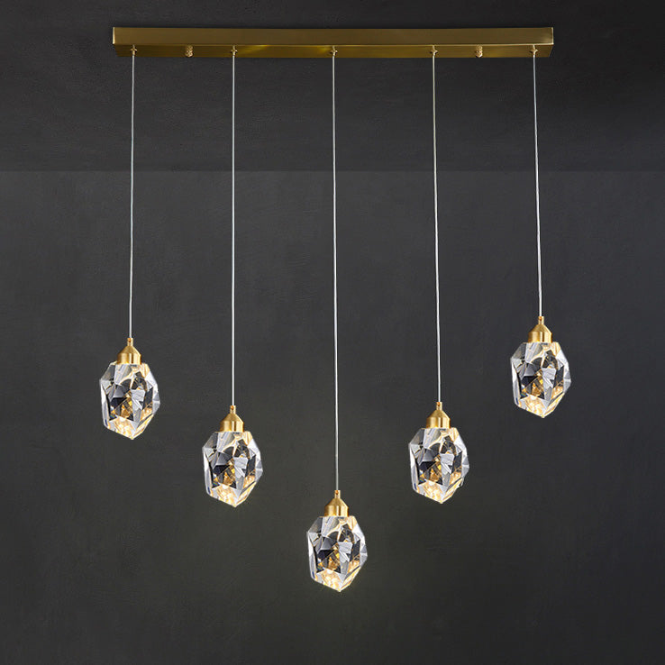 WOMO Lustre Cristal Doré Plusieurs Ampoules-WM2189