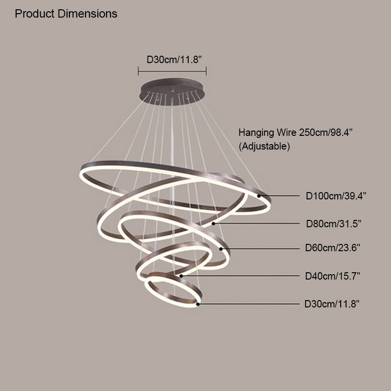 WOMO Lustre Multiple Cercle Led Luxe-WM2159
