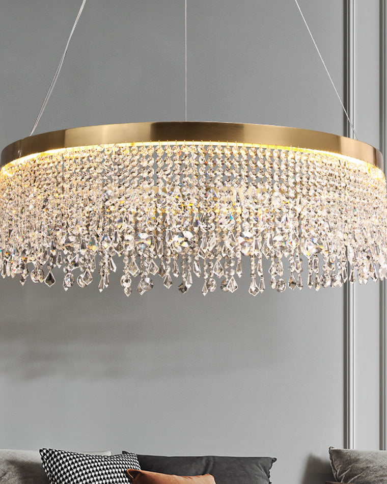 WOMO Lustre Rond Macramé Cristal-WM2362