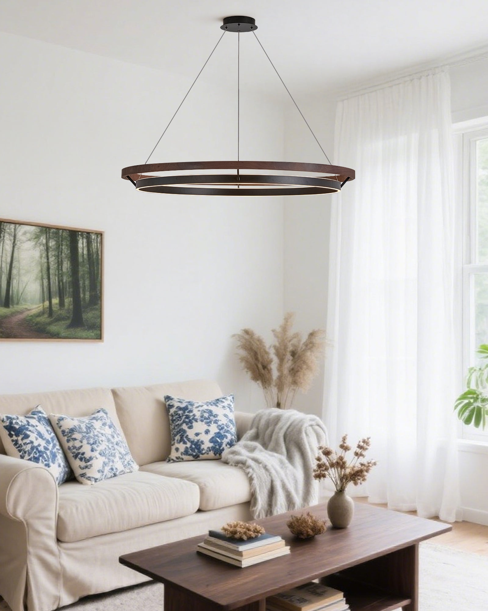 WOMO Wooden LED Ring Chandelier-WM2492
