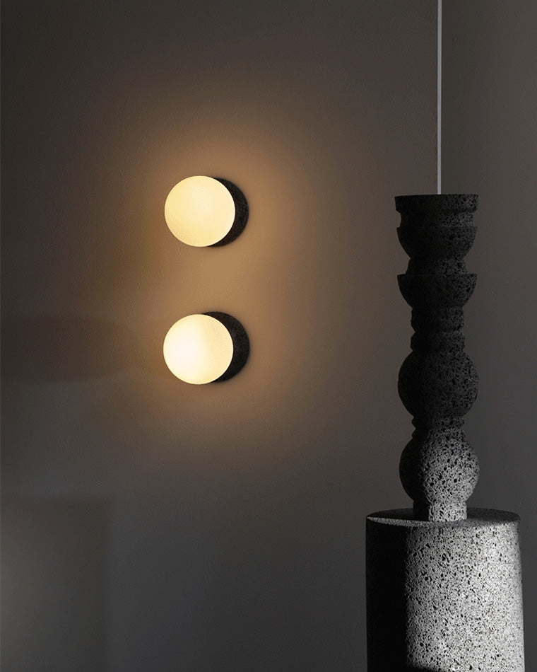 Applique murale WOMO Globe en verre blanc et noir-WM6103