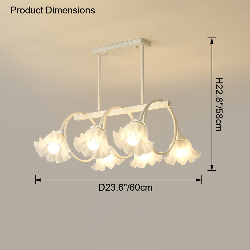 WOMO Lustre Lineaire Multiple Fleur Verre-WM2283