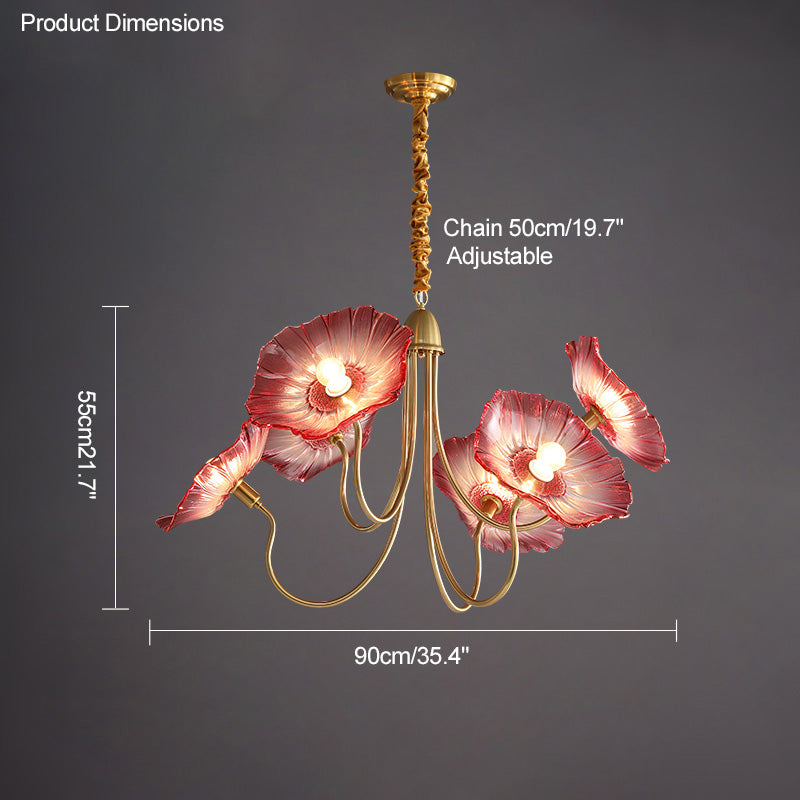 WOMO Lustre Multiple Fleur Verre-WM2025