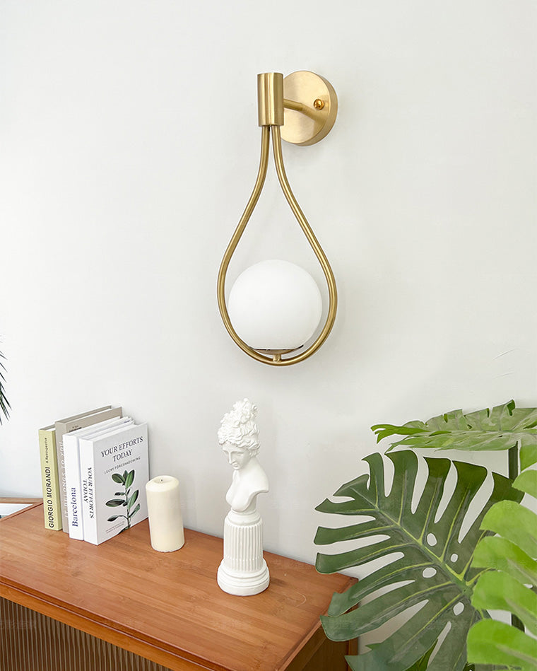 WOMO Glass Globe Tear Drop Wall Applique-WM6022
