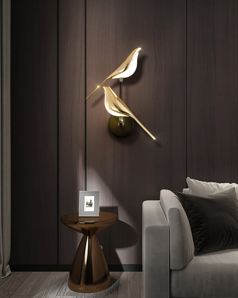 WOMO Appliques Murale Oiseaux Dorés - WM6033