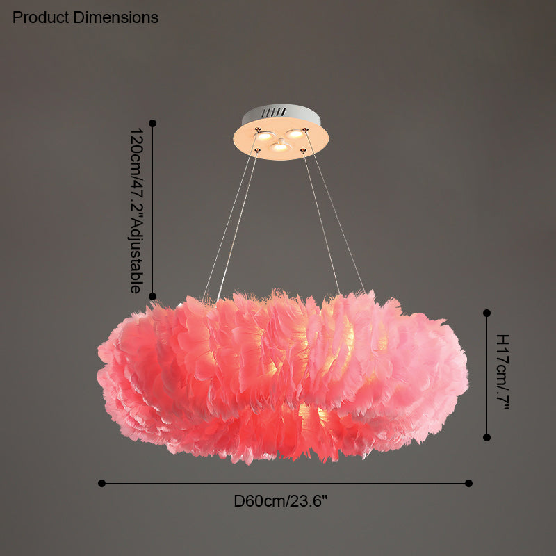 WOMO Suspension Rond Plume Pour Chambre-WM2060