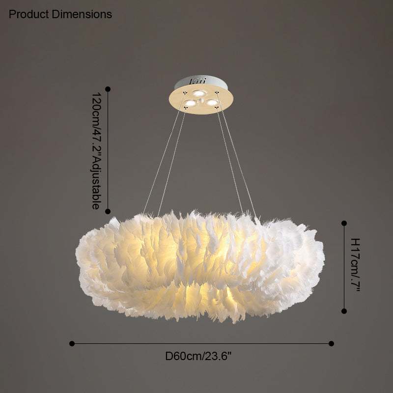 WOMO Suspension Rond Plume Pour Chambre-WM2060