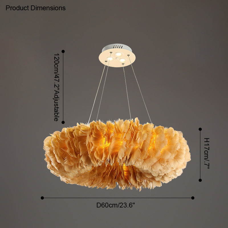 WOMO Suspension Rond Plume Pour Chambre-WM2060