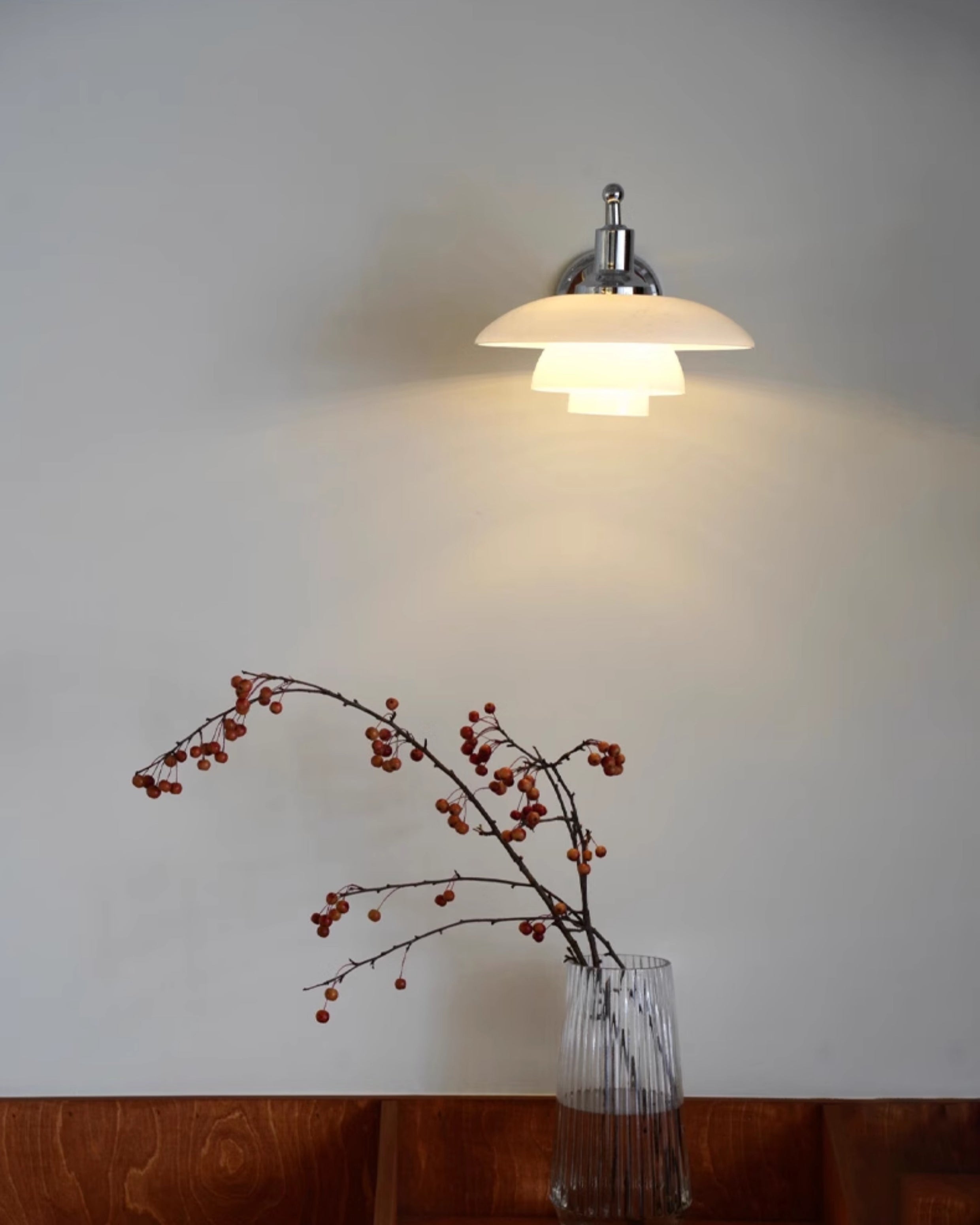 Applique Murale Mid-Century Modern WOMO En Verre Blanc-WM6123