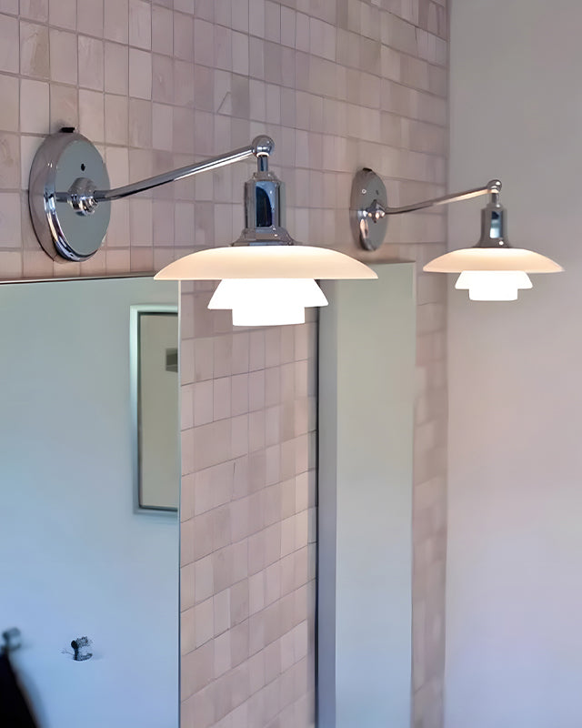Applique Murale Mid-Century Modern WOMO En Verre Blanc-WM6123