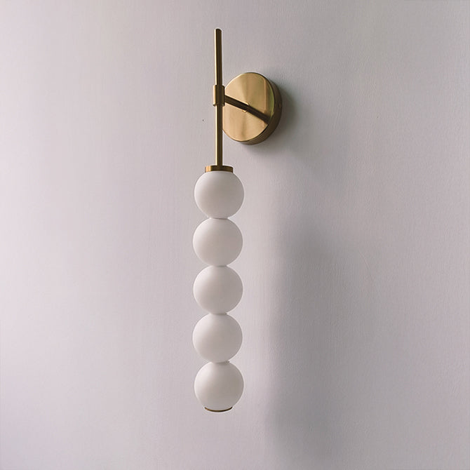 Womo Applique Murale Haute Globe En Verre Blanc-WM6141
