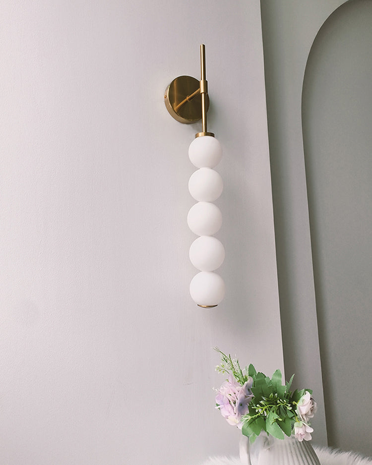 Womo Applique Murale Haute Globe En Verre Blanc-WM6141