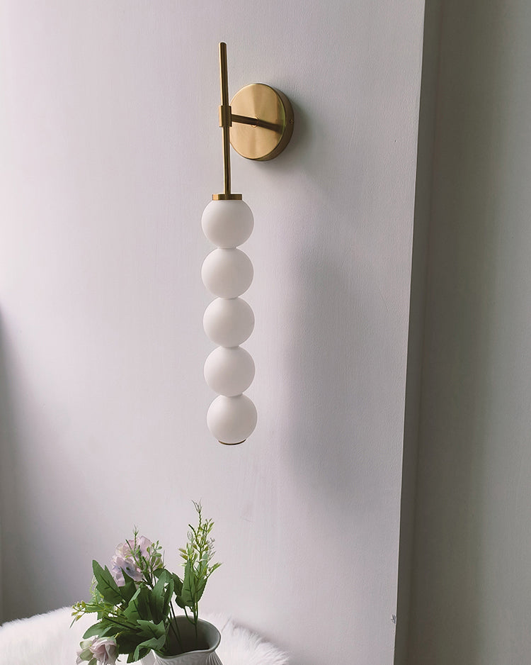 Womo Applique Murale Haute Globe En Verre Blanc-WM6141