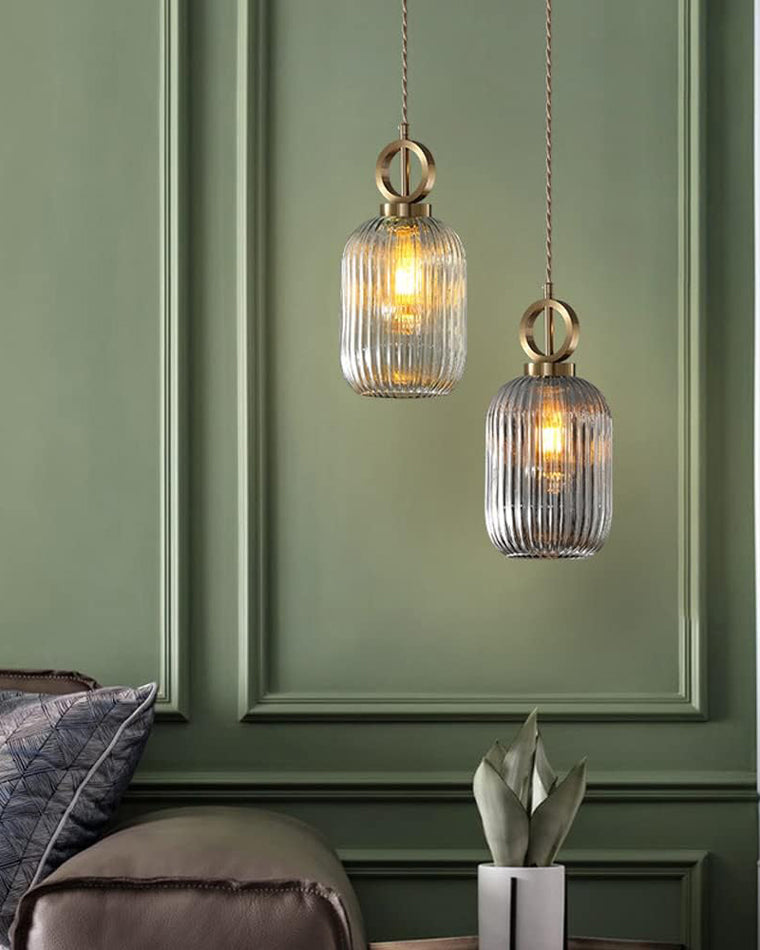 WOMO Suspension Abat Jour Verre Strié-WM2264
