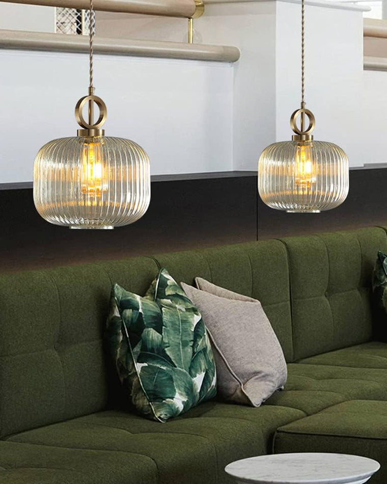 WOMO Suspension Abat Jour Verre Strié-WM2264