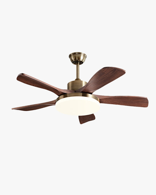 Ventilateur de plafond en bois doré WOMO avec lumière vive- WM5171