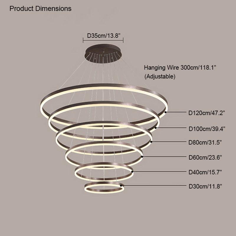WOMO Lustre Multiple Cercle Led Luxe-WM2159