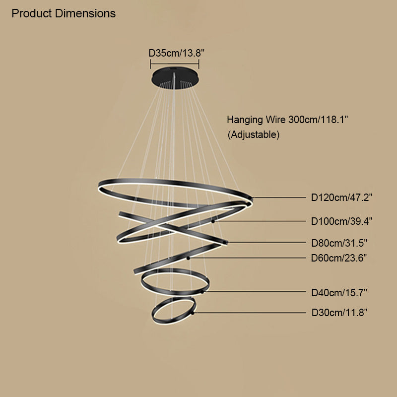 WOMO Lustre Multiple Cercle Led Luxe-WM2159