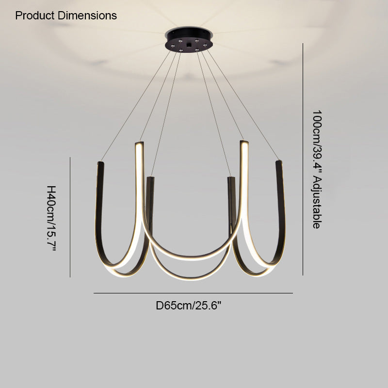 Lustre rond en forme de U minimal WOMO-WM2143