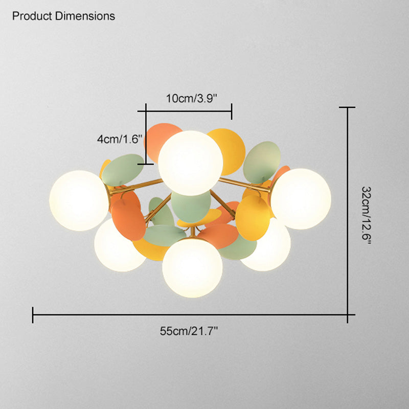 WOMO Lustre Branche Boule Verre-WM2044