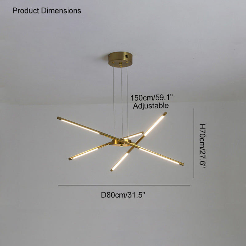 Lustre LED à tiges lumineuses WOMO-WM2034
