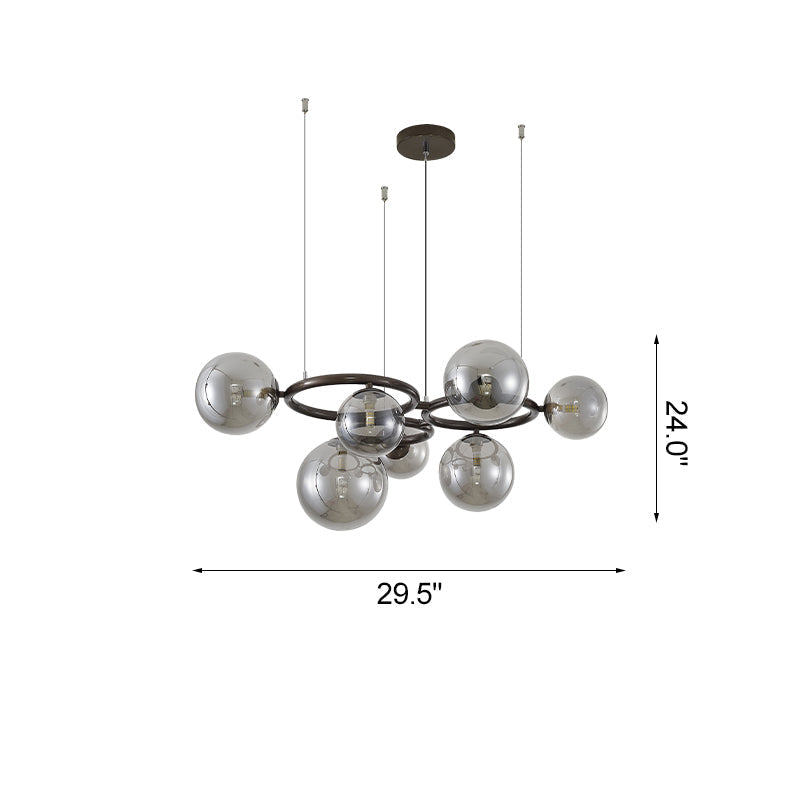WOMO Lustre Plusieurs Ampoules Boule Verre-WM2253