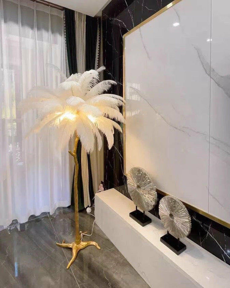 WOMO Lampe sur Pied Arbre Palmier Plumes - WM7000