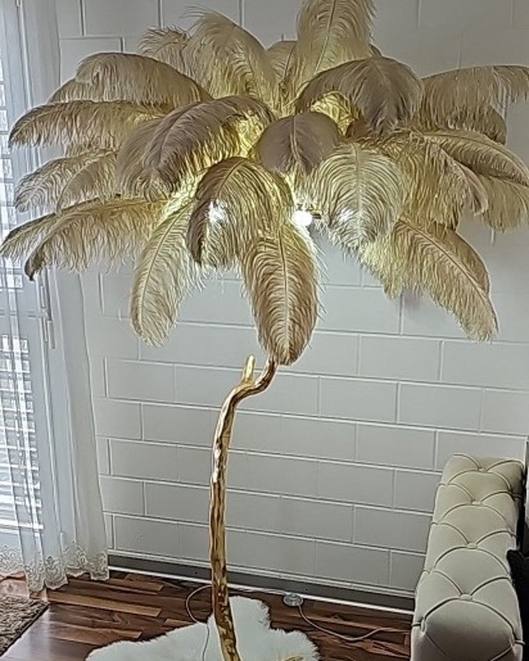 WOMO Lampe sur Pied Arbre Palmier Plumes - WM7000