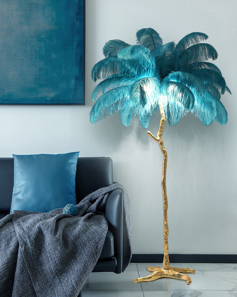 WOMO Lampe sur Pied Arbre Palmier Plumes - WM7000