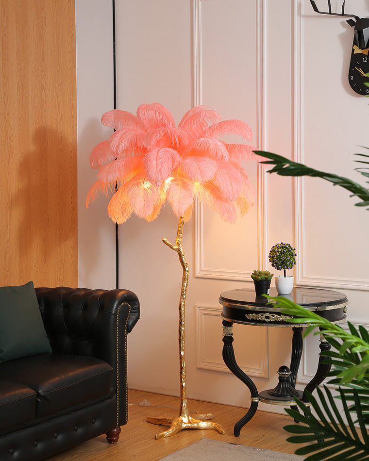 WOMO Lampe sur Pied Arbre Palmier Plumes - WM7000