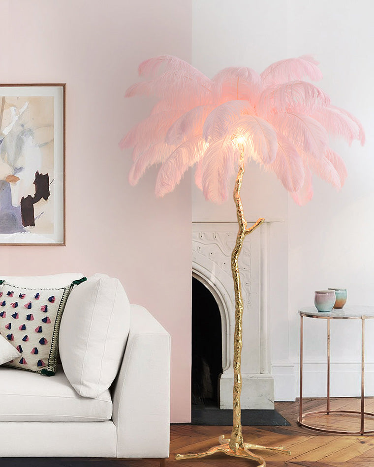 WOMO Lampe sur Pied Arbre Palmier Plumes - WM7000