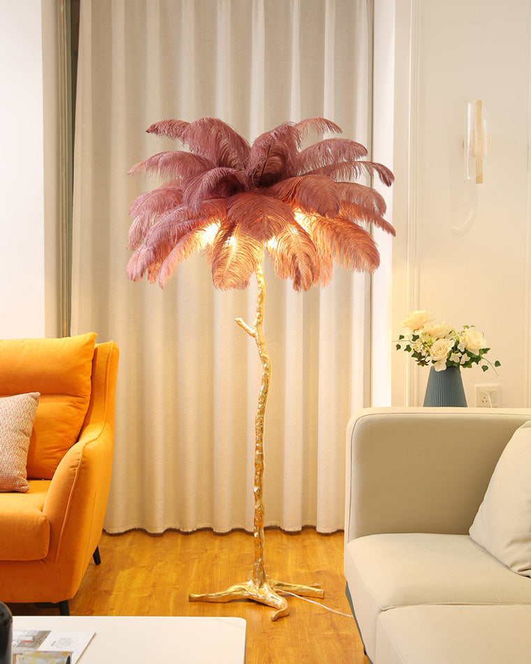 WOMO Lampe sur Pied Arbre Palmier Plumes - WM7000