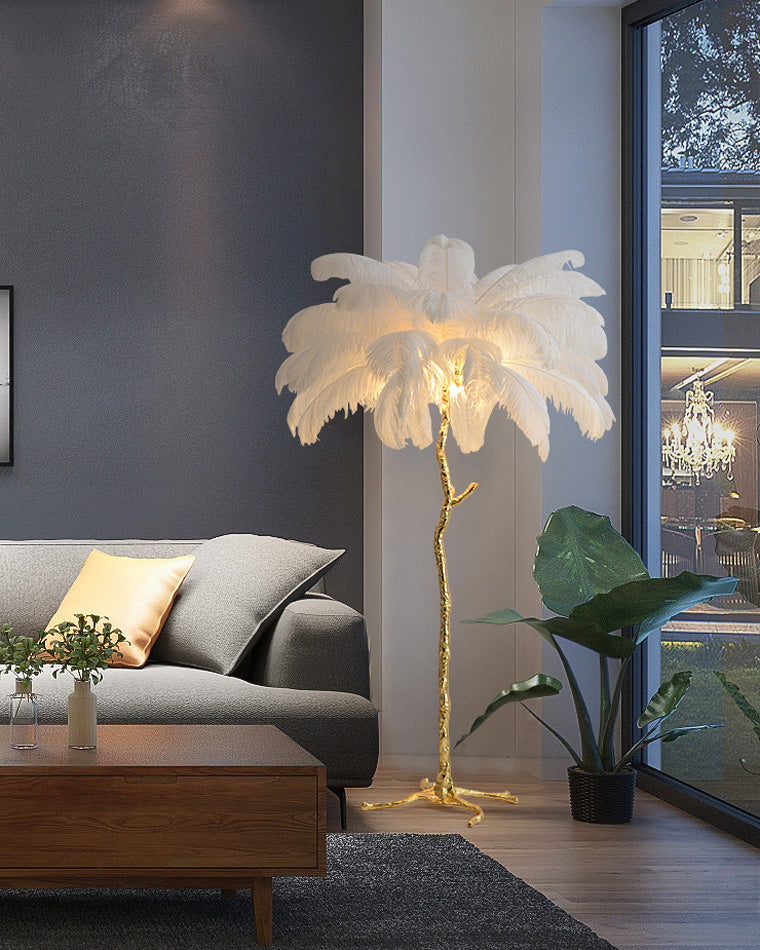 WOMO Lampe sur Pied Arbre Palmier Plumes - WM7000