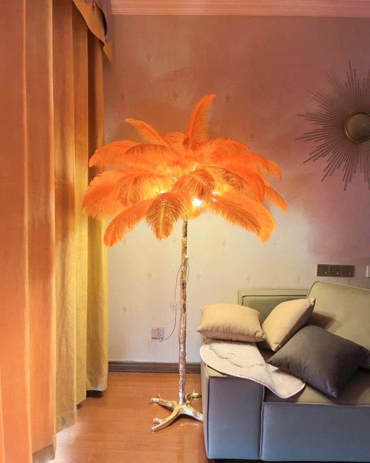 WOMO Lampe sur Pied Arbre Palmier Plumes - WM7000