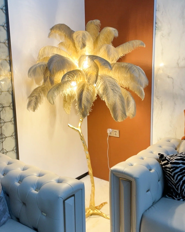 WOMO Lampe sur Pied Arbre Palmier Plumes - WM7000