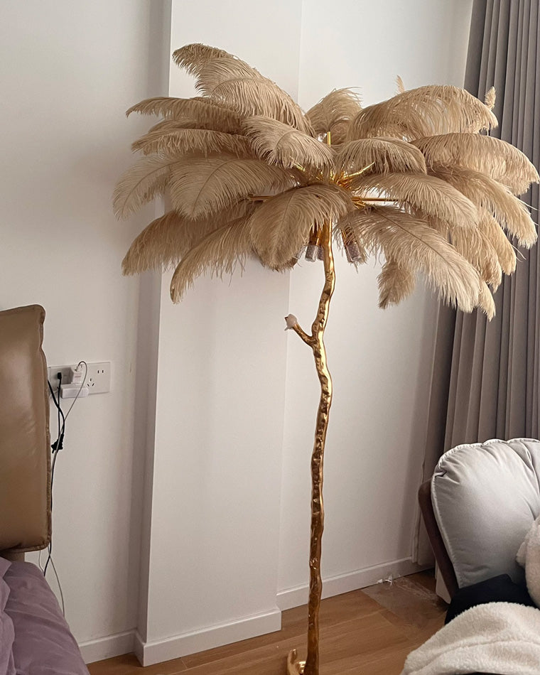 WOMO Lampe sur Pied Arbre Palmier Plumes - WM7000