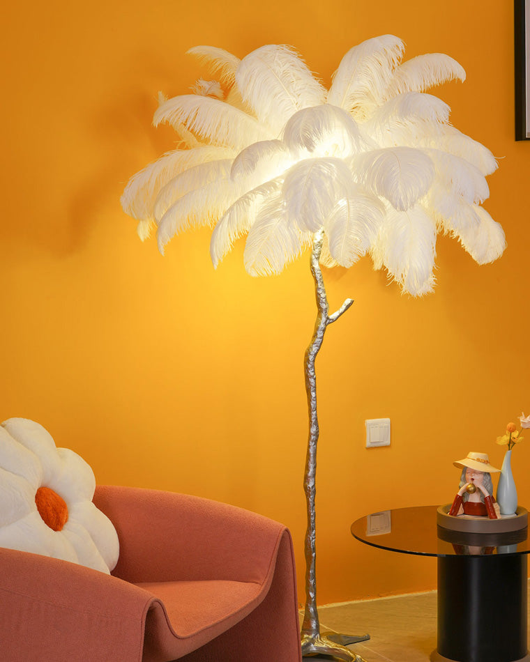 WOMO Lampe sur Pied Arbre Palmier Plumes - WM7000