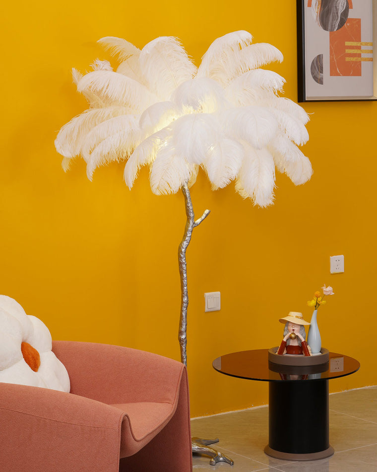 WOMO Lampe sur Pied Arbre Palmier Plumes - WM7000
