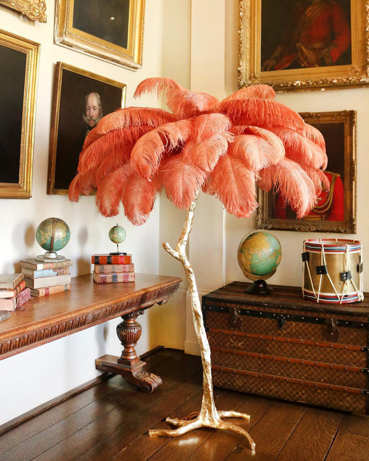 WOMO Lampe sur Pied Arbre Palmier Plumes - WM7000