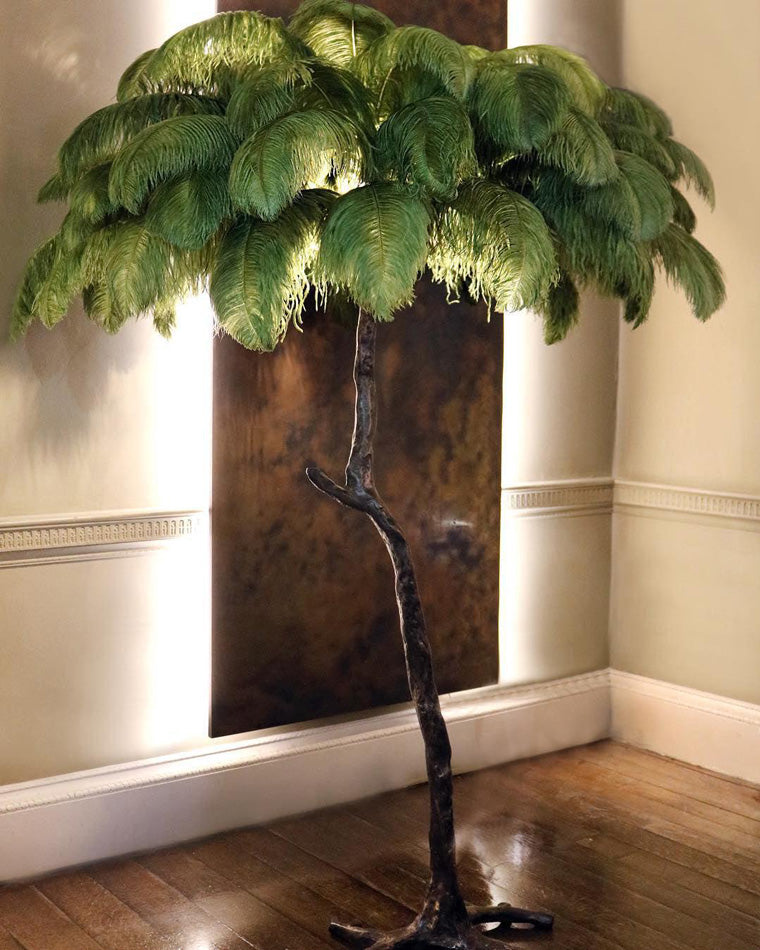 WOMO Lampe sur Pied Arbre Palmier Plumes - WM7000