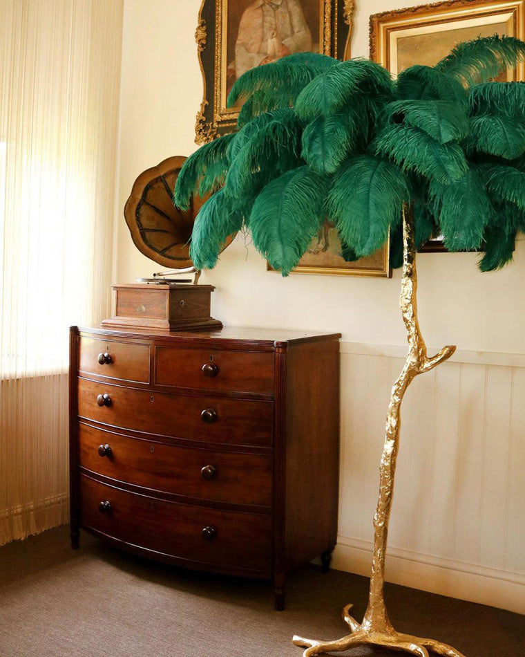 WOMO Lampe sur Pied Arbre Palmier Plumes - WM7000