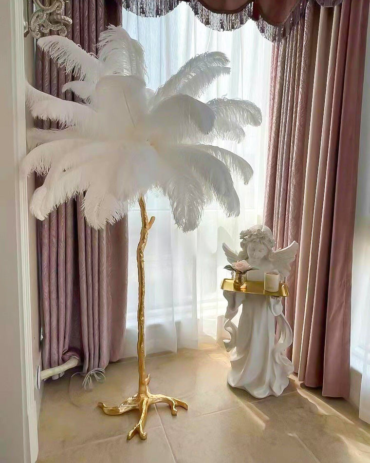 WOMO Lampe sur Pied Arbre Palmier Plumes - WM7000
