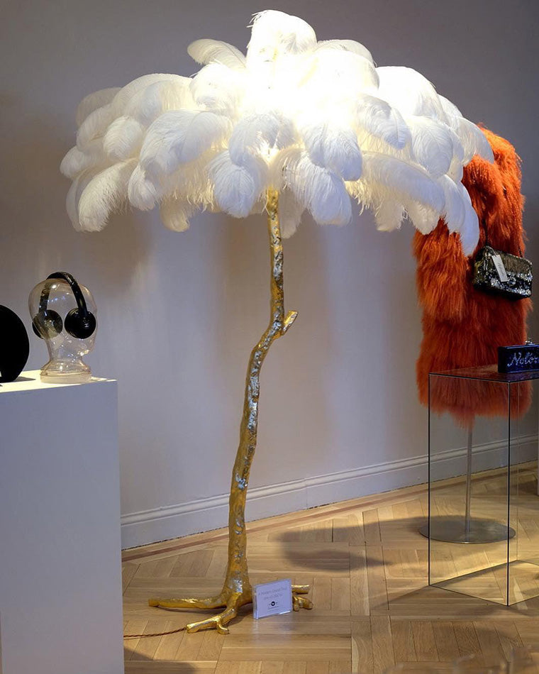 WOMO Lampe sur Pied Arbre Palmier Plumes - WM7000