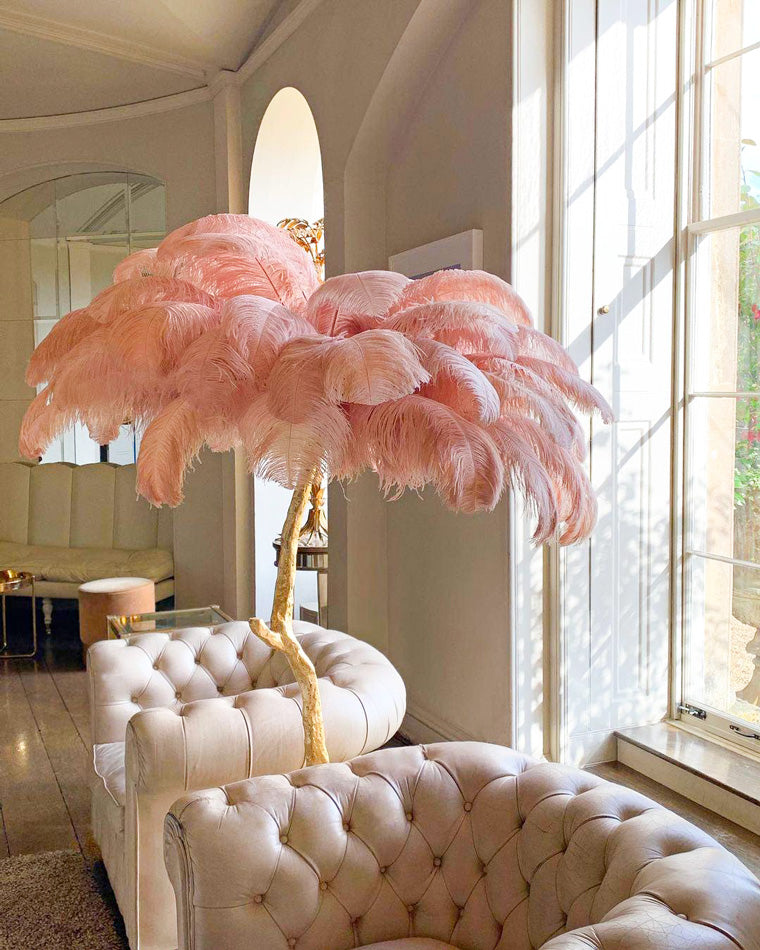 WOMO Lampe sur Pied Arbre Palmier Plumes - WM7000