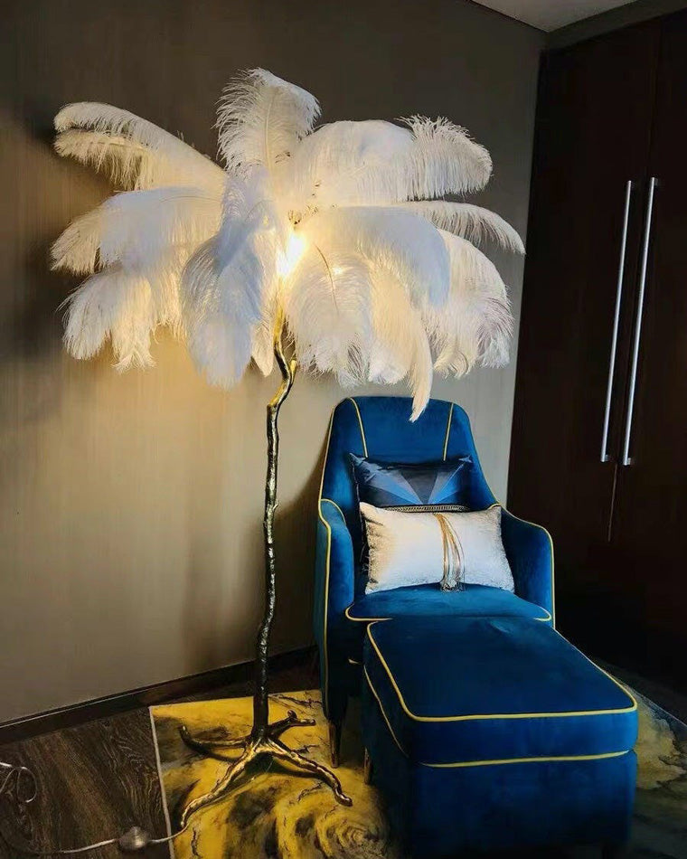WOMO Lampe sur Pied Arbre Palmier Plumes - WM7000