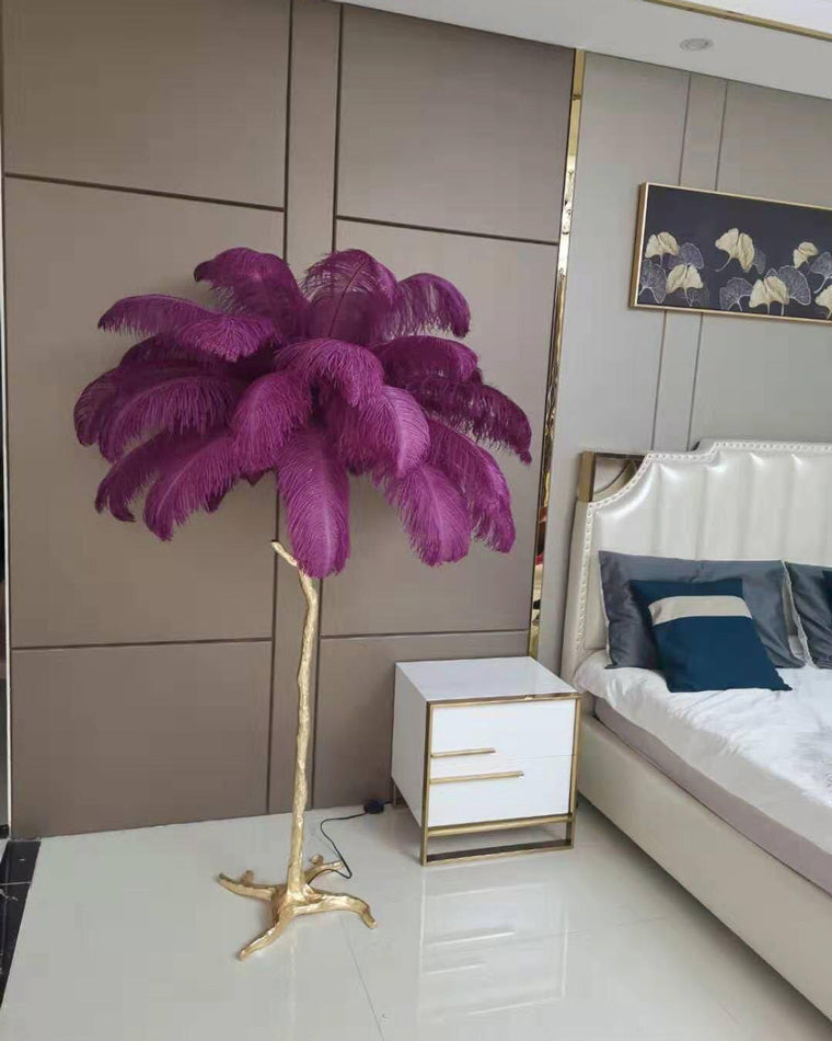 WOMO Lampe sur Pied Arbre Palmier Plumes - WM7000