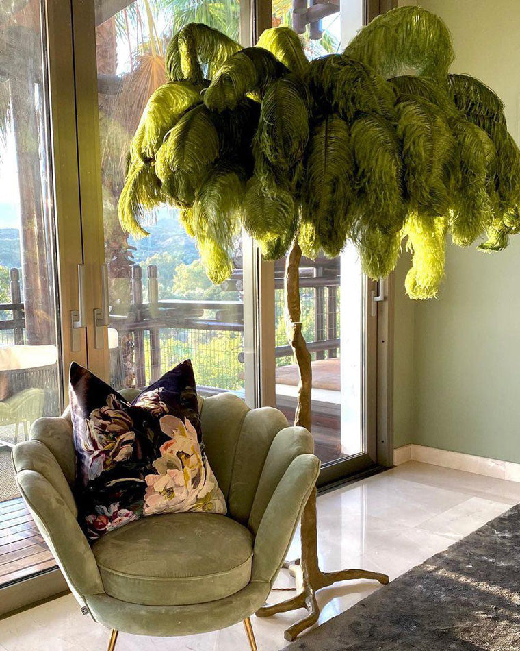 WOMO Lampe sur Pied Arbre Palmier Plumes - WM7000