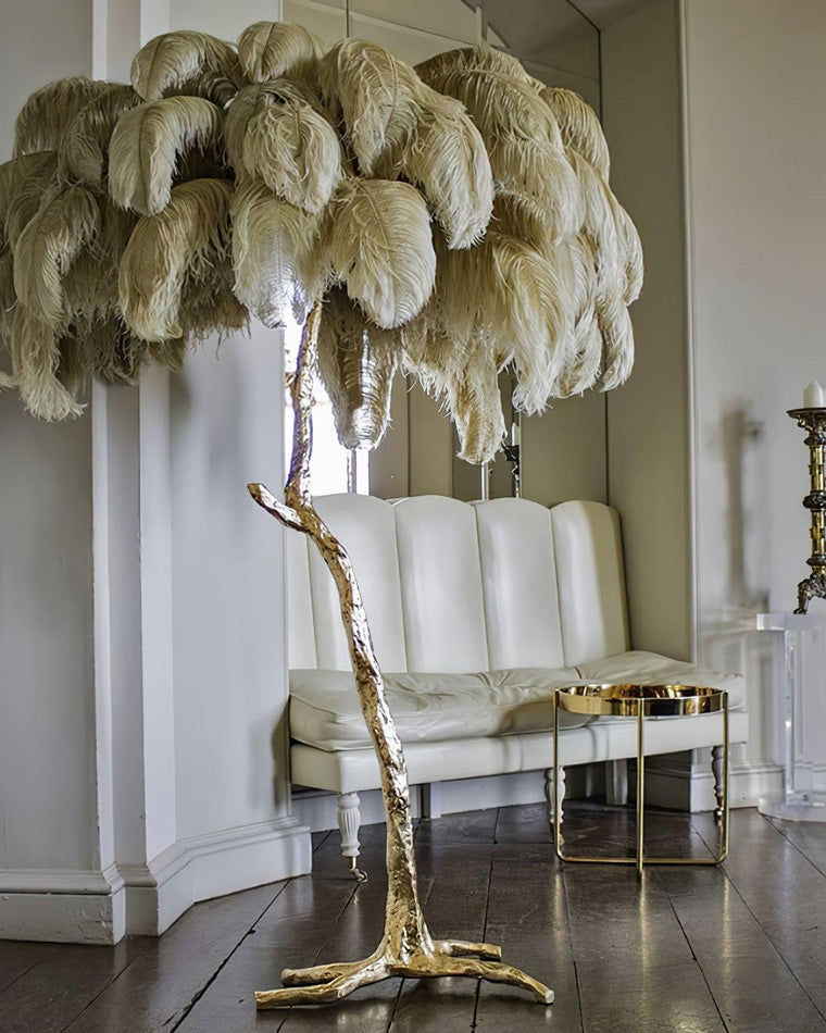 WOMO Lampe sur Pied Arbre Palmier Plumes - WM7000